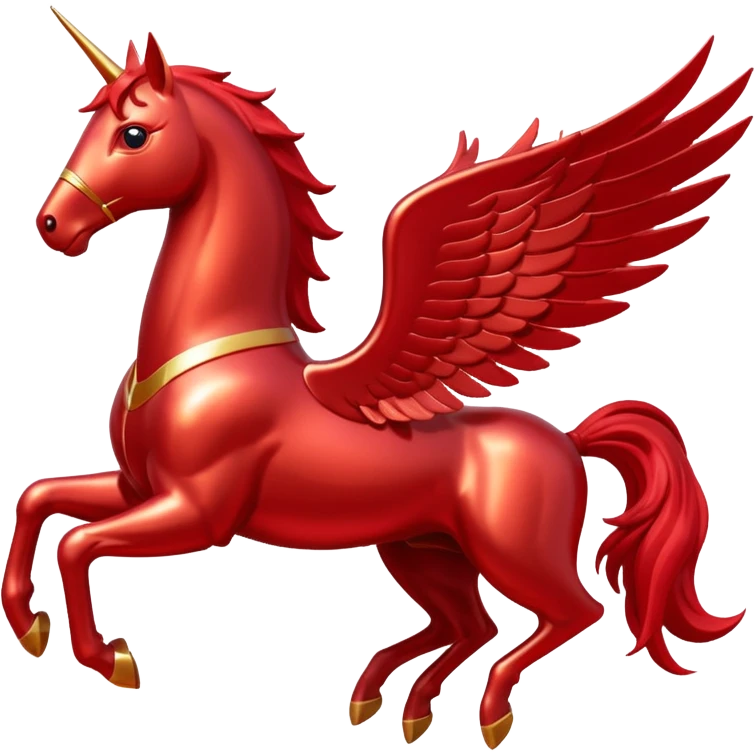 Mobil red Pegasus with white outline emoji