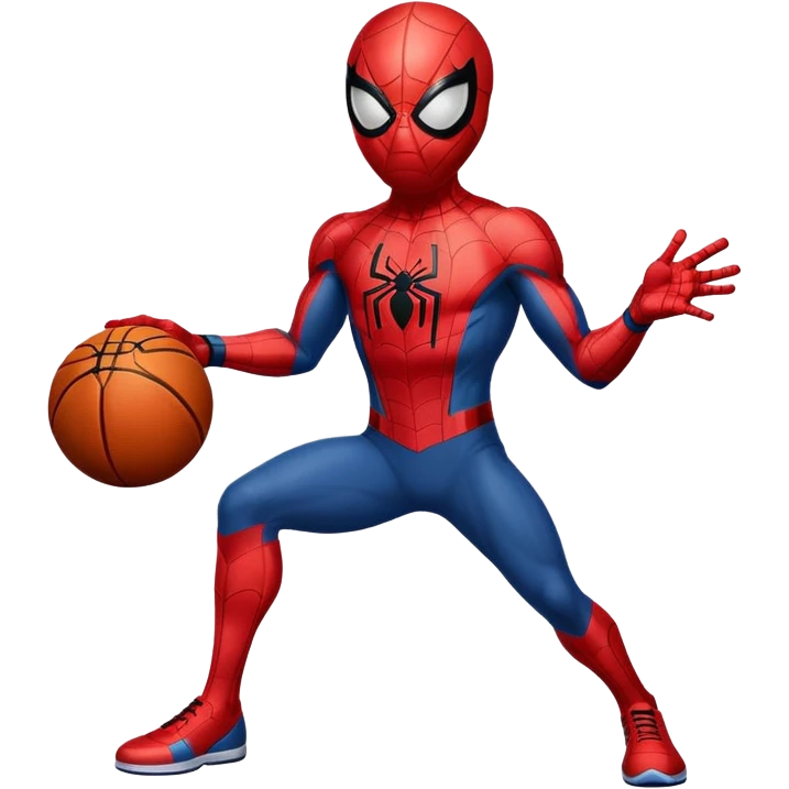 Spider-Man with the football and basketball emoji