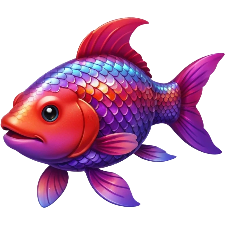 color gradient between red and purple glitter cute happy carp emoji