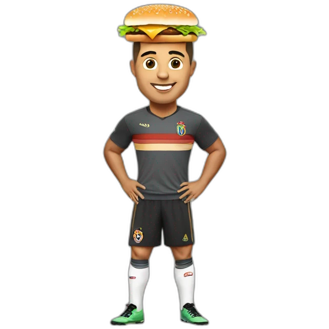 ronaldo with hamburgers emoji
