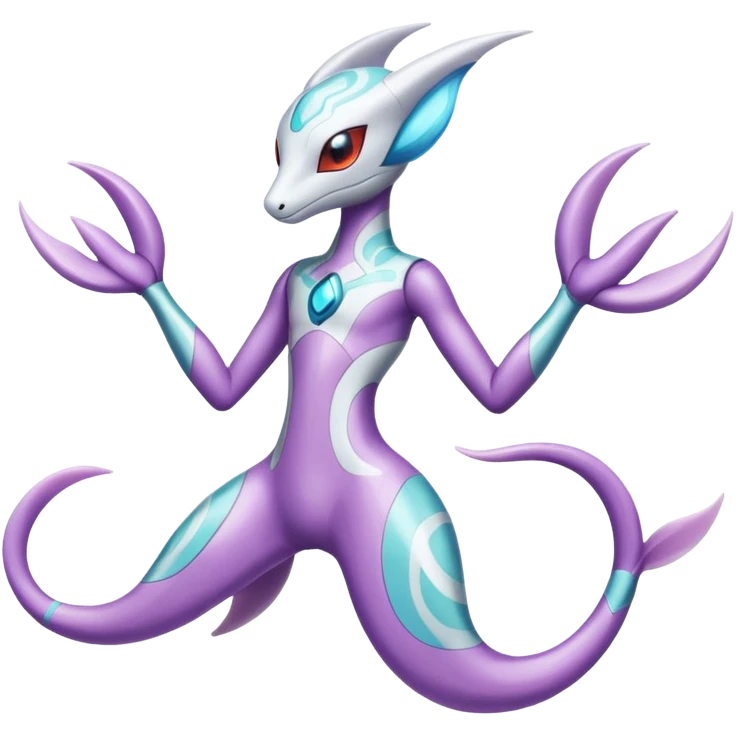 Patterned Lilac Aquatic Deoxys-Reshiram-god emoji
