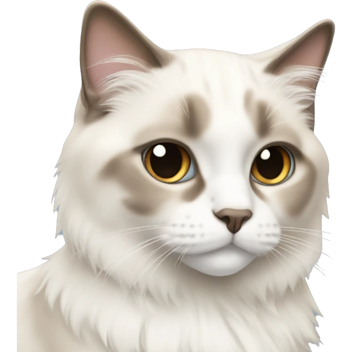 white and beige ragdoll cat emoji
