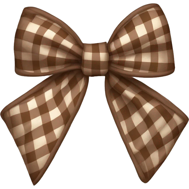 brown gingham bow emoji