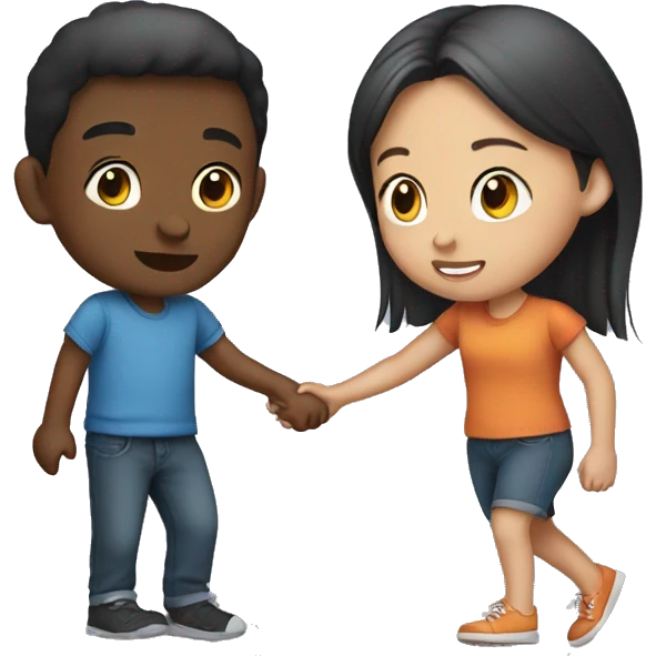 Girl pushing a boy  emoji