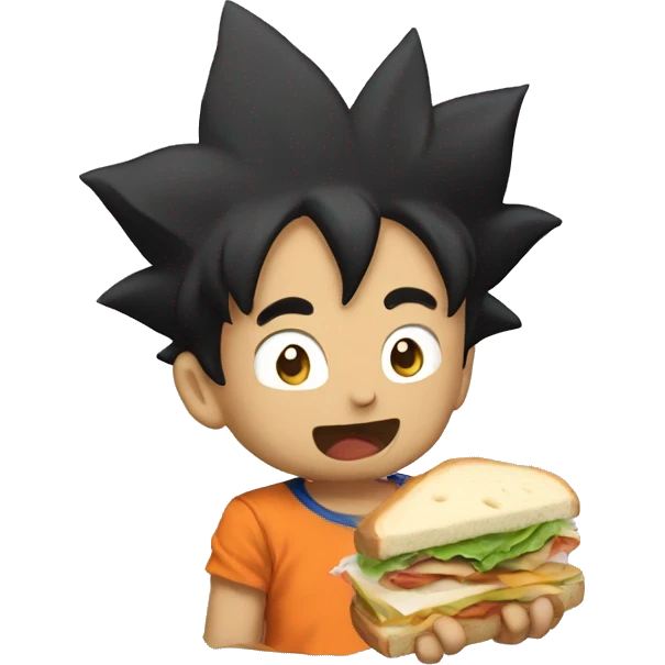 Goku eating a sandwich emoji