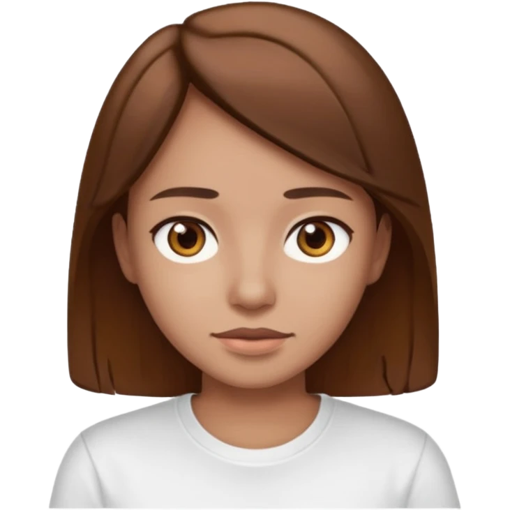 Mummy, his clothes:white T-shirt, brown hair emoji