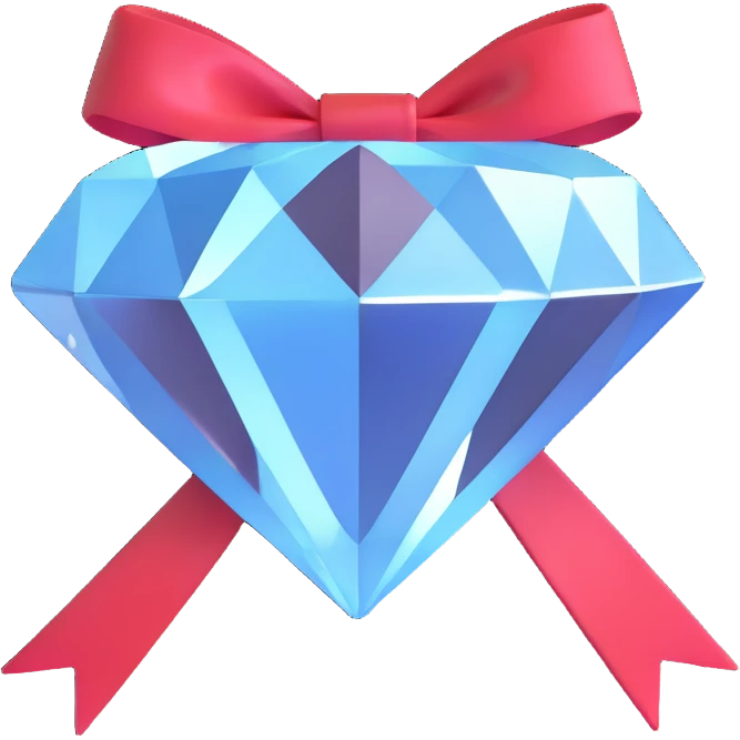 diamond with ribbon emoji