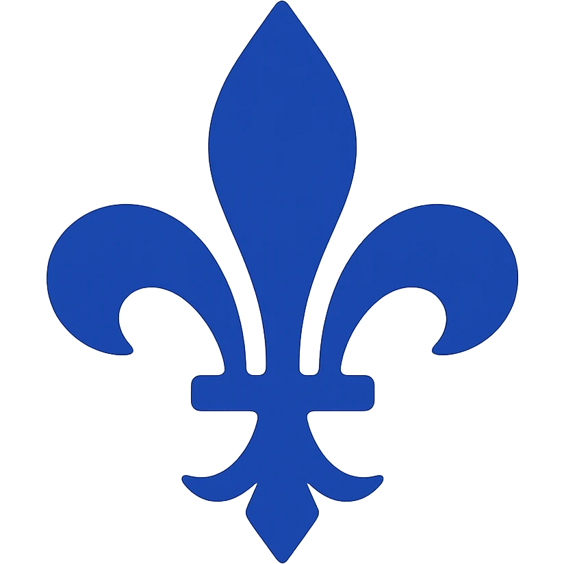 fleur de lys royale in royal blue, minimalist, modern emoji