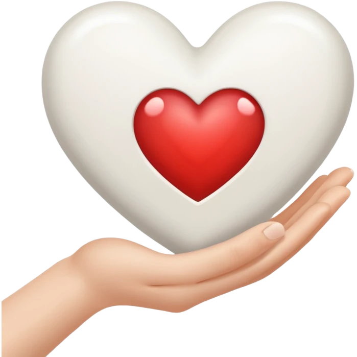 White autumn heart in a hand emoji