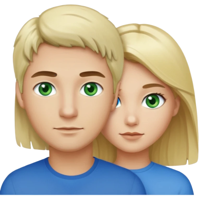 Girl blonde Green eyes man dark Hair blue eyes emoji