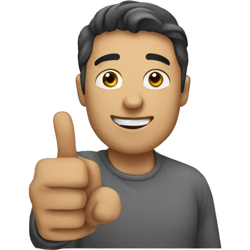 Man pointing towards the screen emoji