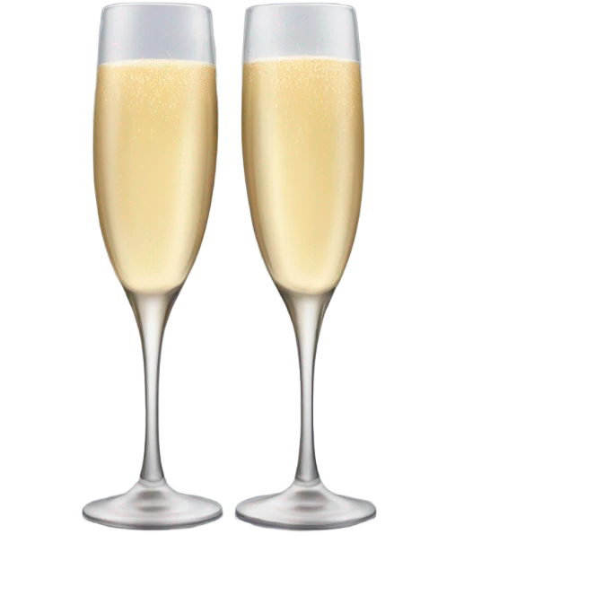 Two black champagne flutes cheering emoji