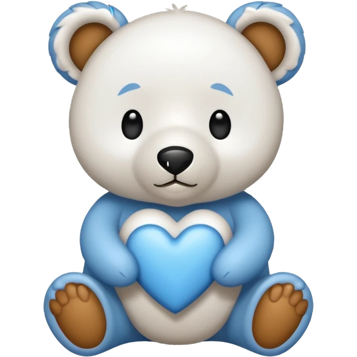 Urso branco com coração azul emoji