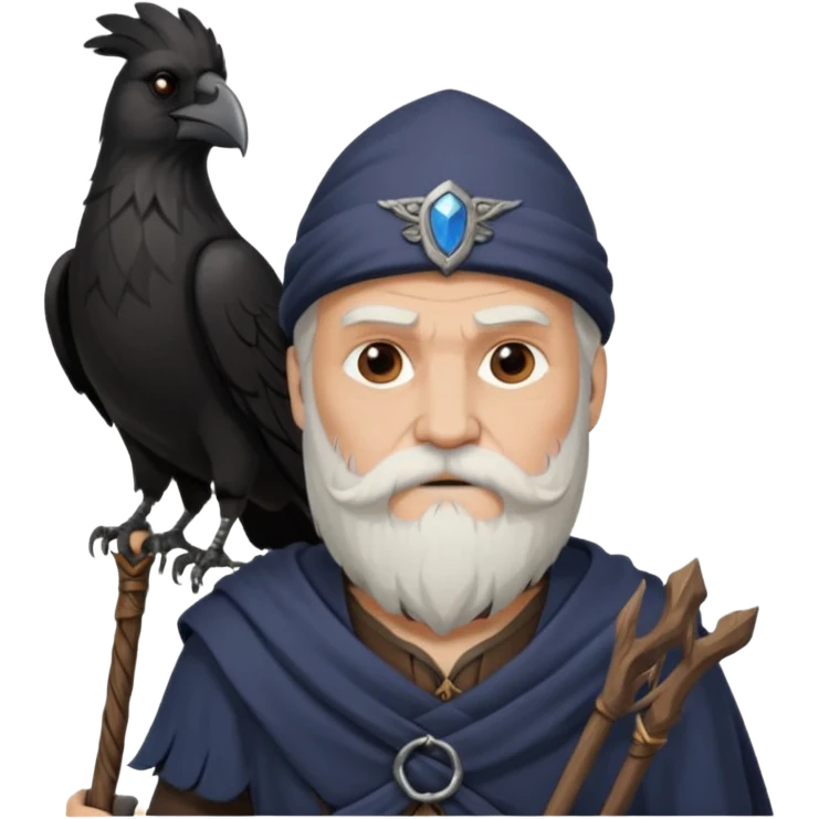 Odin – Long beard, staff, raven









 emoji