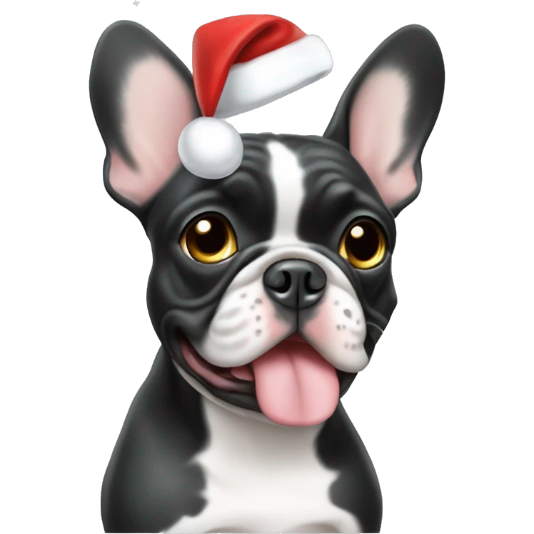 merle frenchie christmas hat emoji