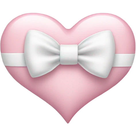 Pastel pink heart with white bow emoji