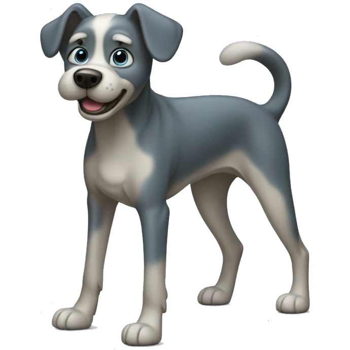 Blue dog with wagging tail emoji