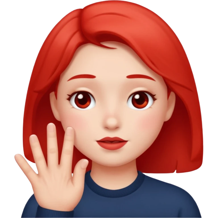 blushing with fingers emoji