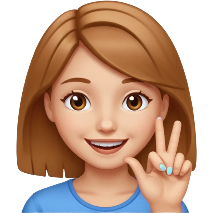 girl who bites the tip of her finger and smiles and rise her eyes  emoji