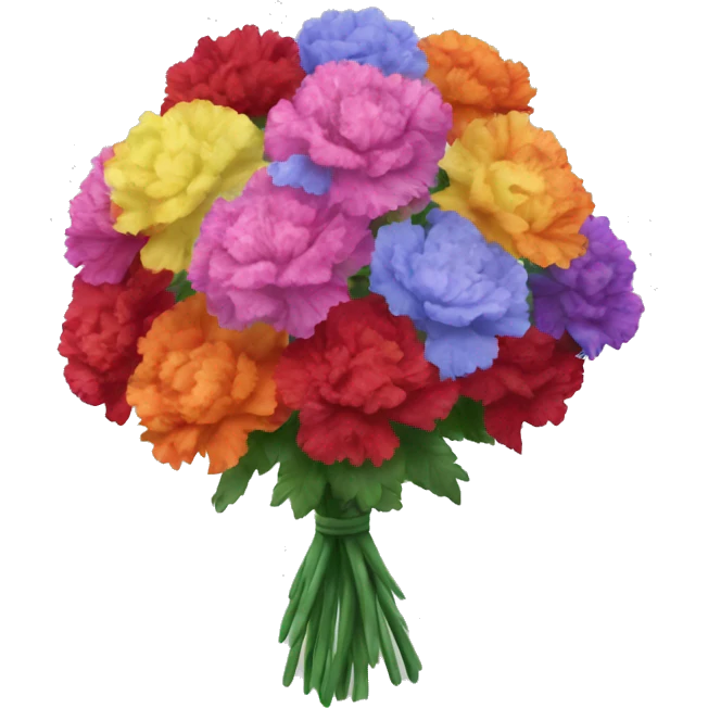 Carnations multicoloured bouquet emoji