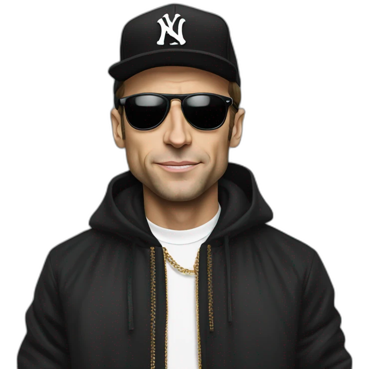Emmanuel Macron as a rapper emoji