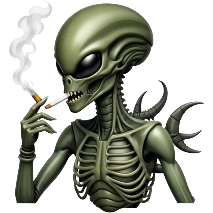 xenomorph smoking cigarette emoji
