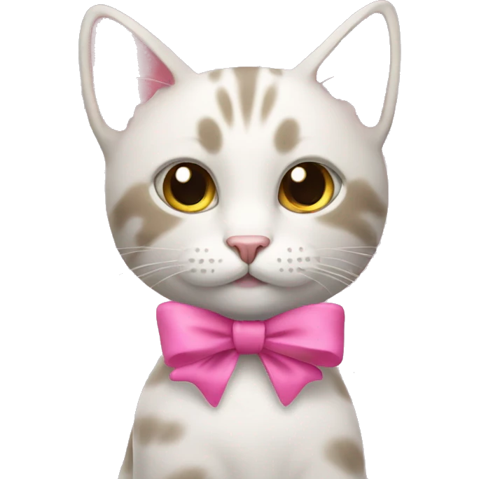 Cat with pink bow emoji