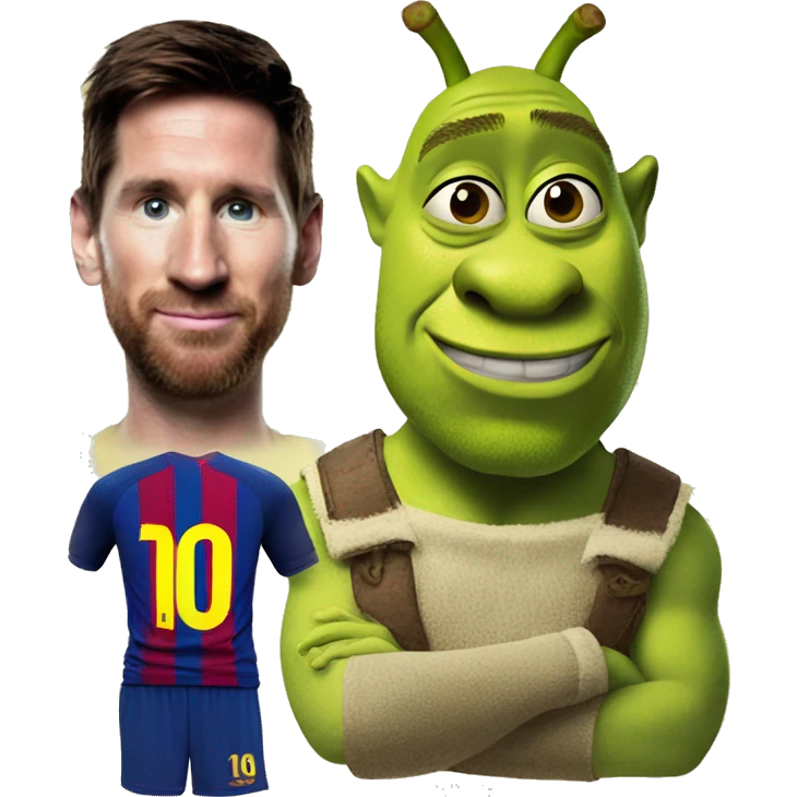 Messi with shrek emoji