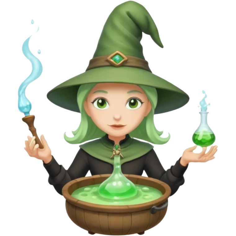 green witch cooking potion emoji