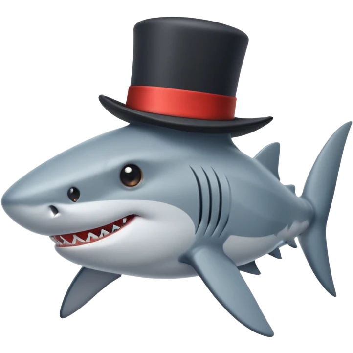 Shark with a top hat emoji