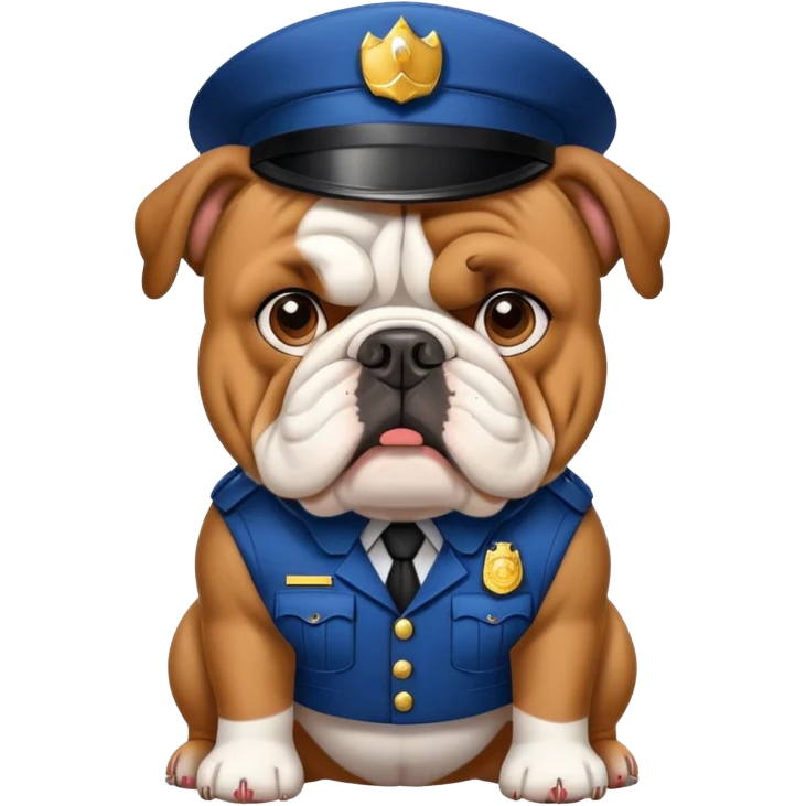 english bulldog as a security guard emoji
