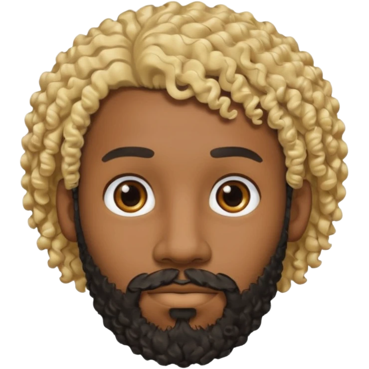 Black man with curly blonde hair and a black beard emoji