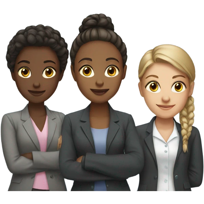 corporate team of girls with 4 girls emoji