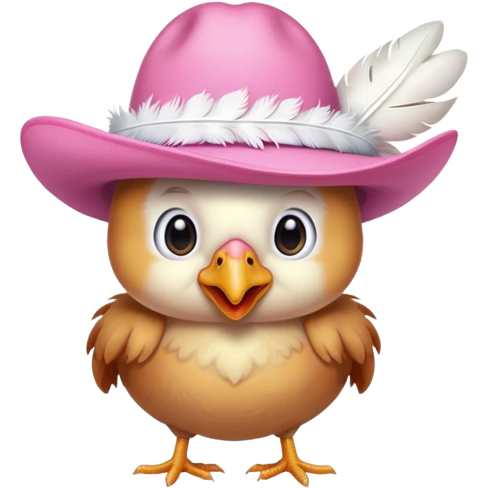 Chicken wearing a pink cowboy hat emoji