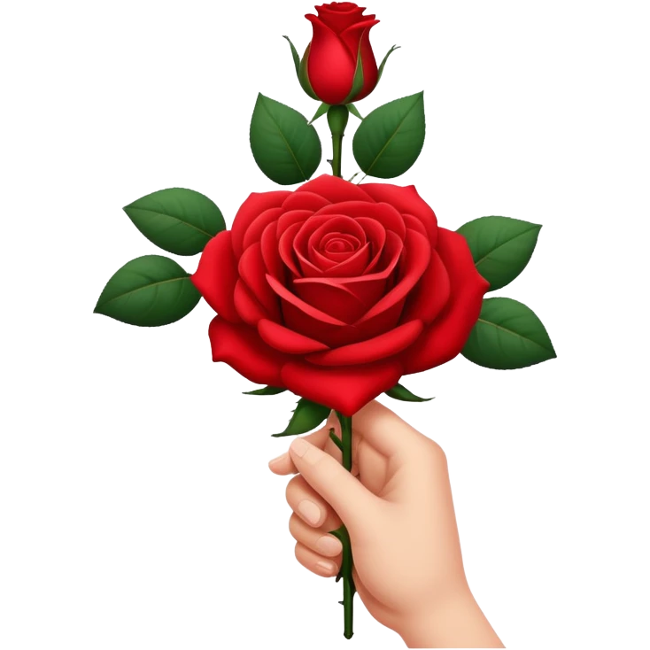 Rose in hand emoji