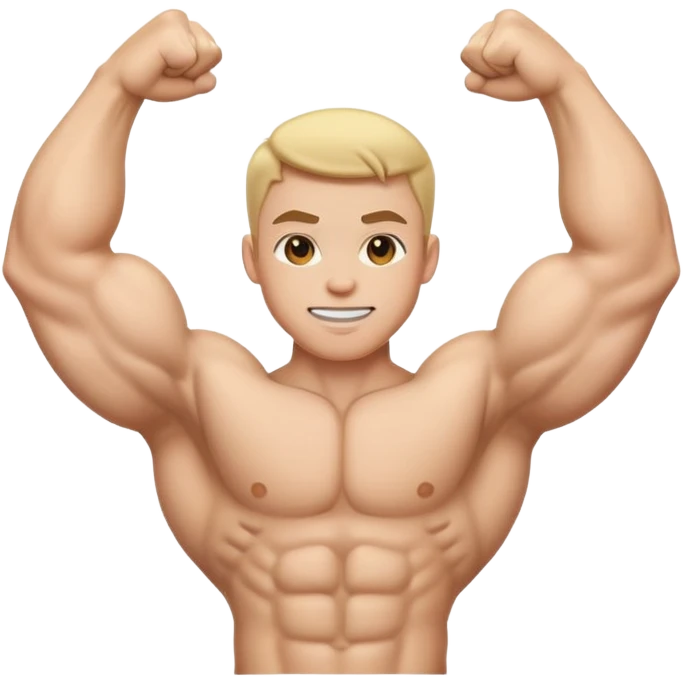 Generate an emoji with a pretty face flexing strong muscle arms  emoji