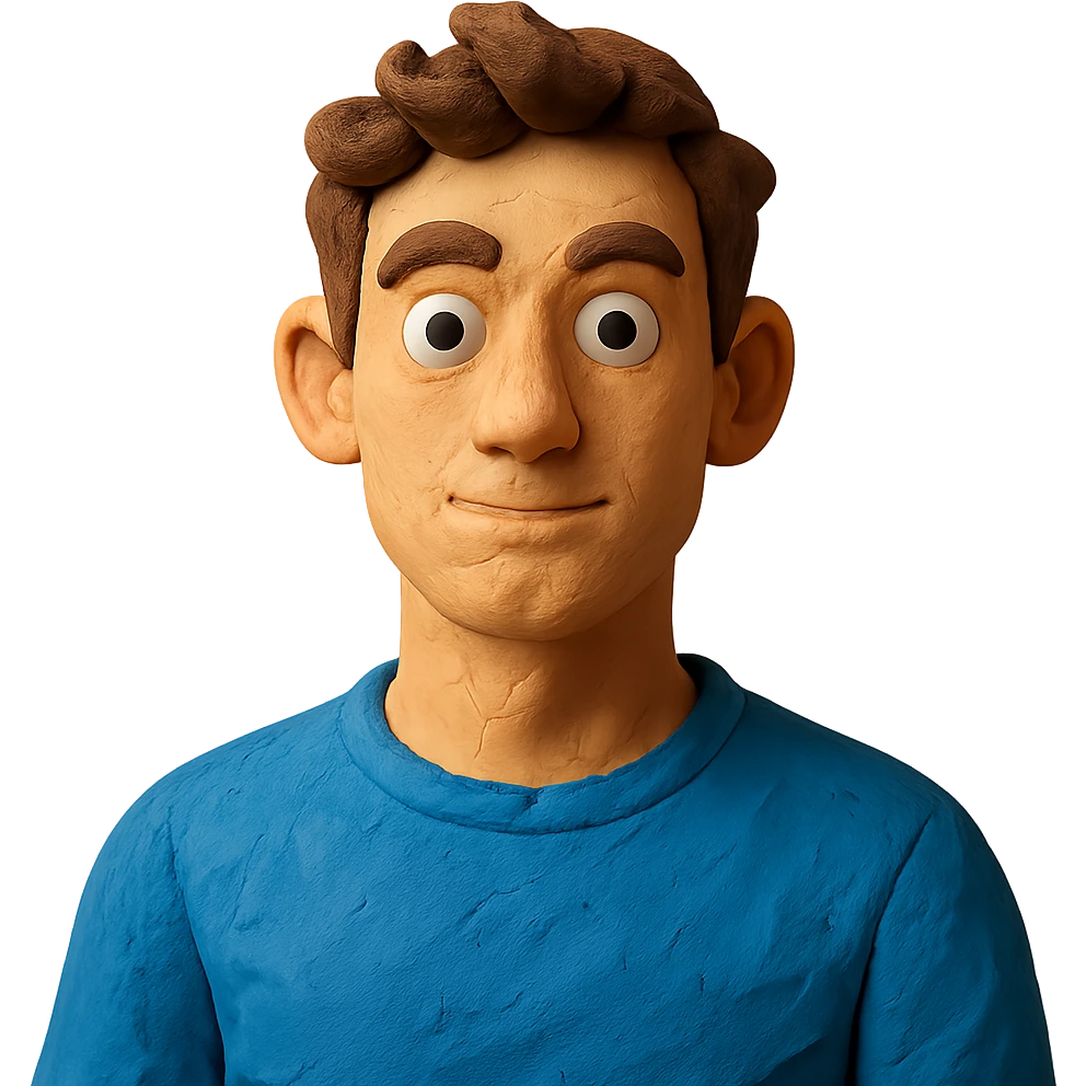 claymation style handsome guy emoji