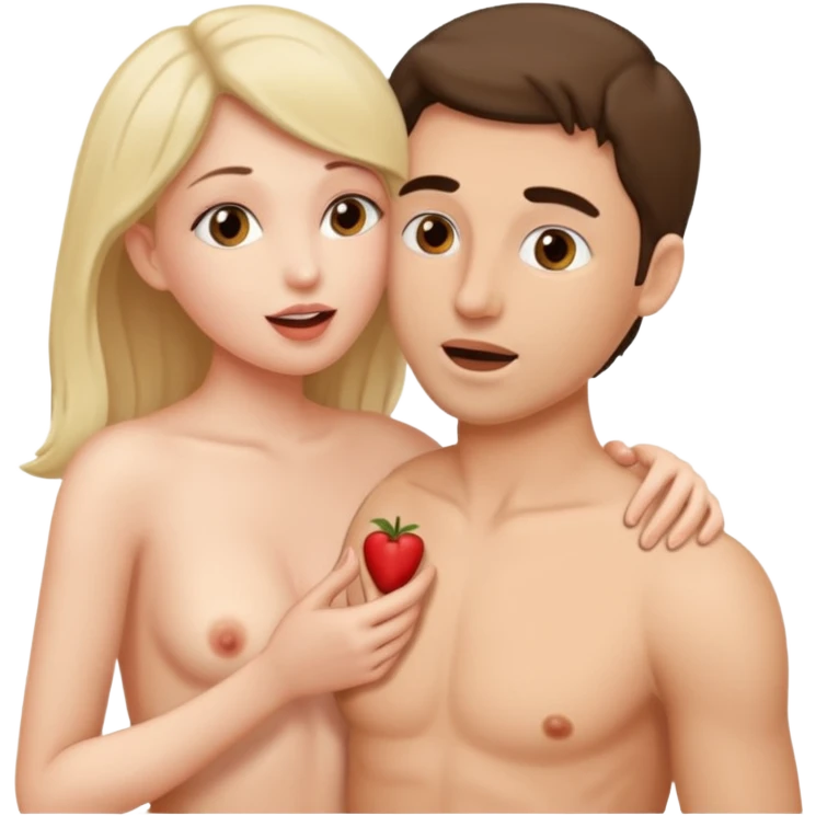 Woman giving male oral sex emoji