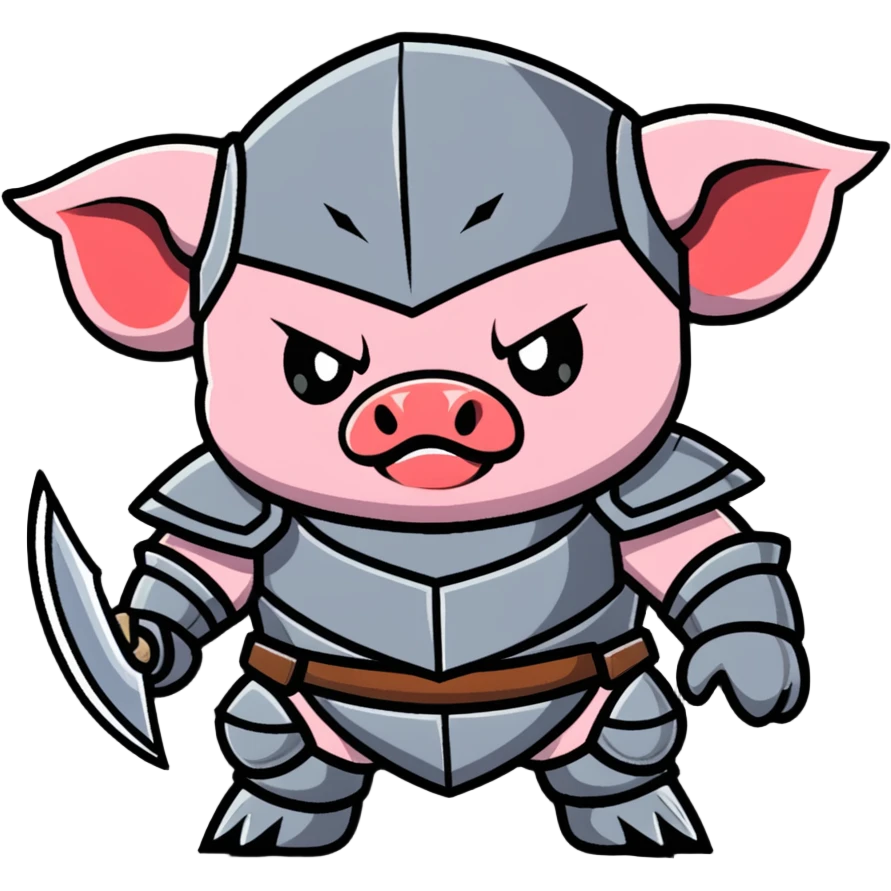 angry Minecraft baby Piglin in leather armor emoji