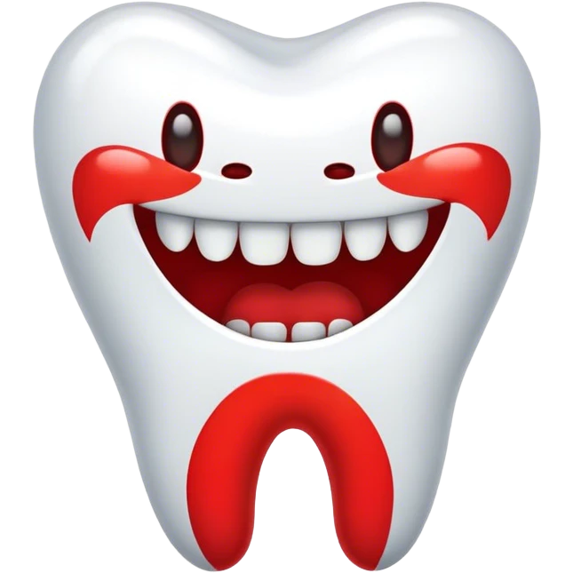 Red tooth emoji