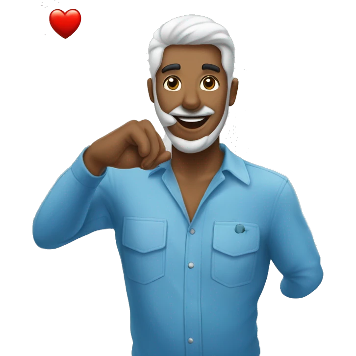  bacio e esce un cuore azzurro emoji