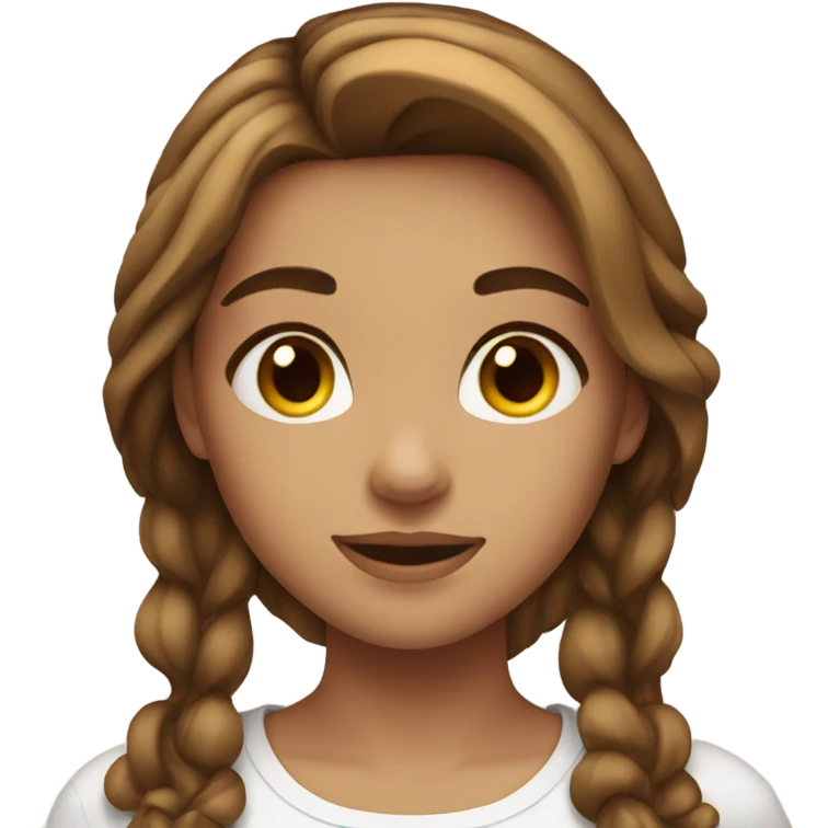 Girl with highlights brown hair pretty face  emoji