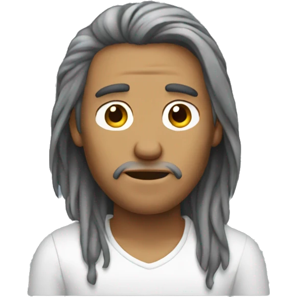 sick man with long hair emoji