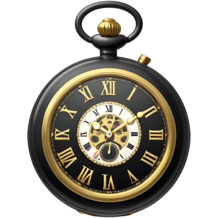a black Pocket Watch only emoji