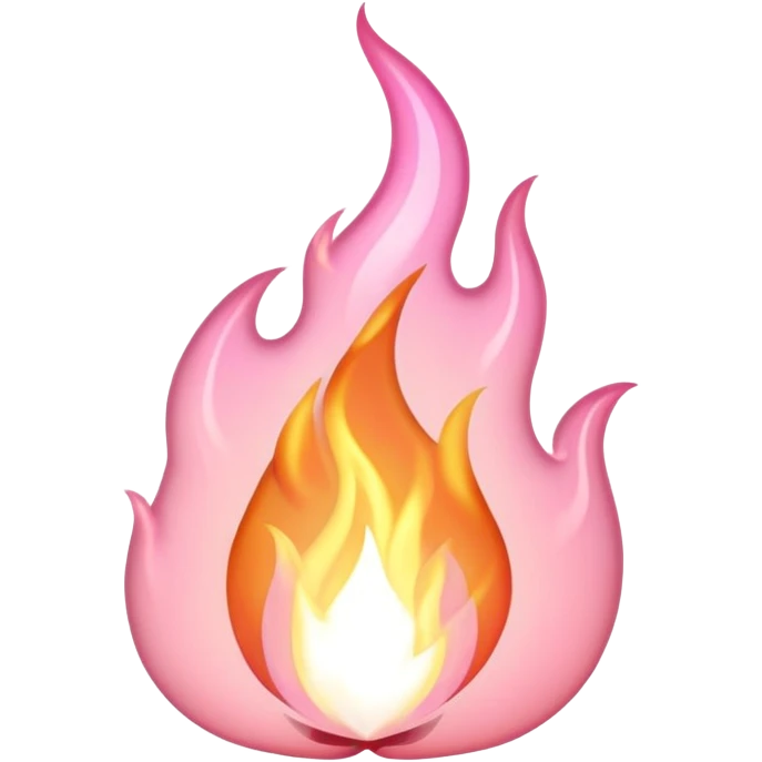 Pale pink flame emoji