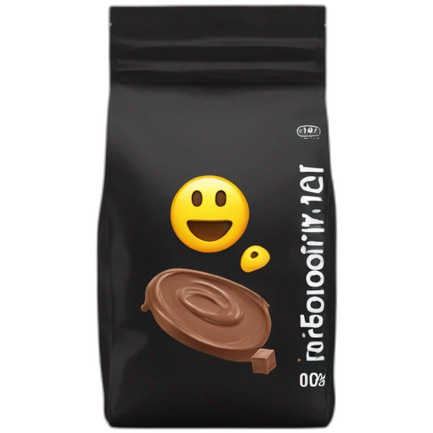 protein powder chocolate flavour -black bag emoji