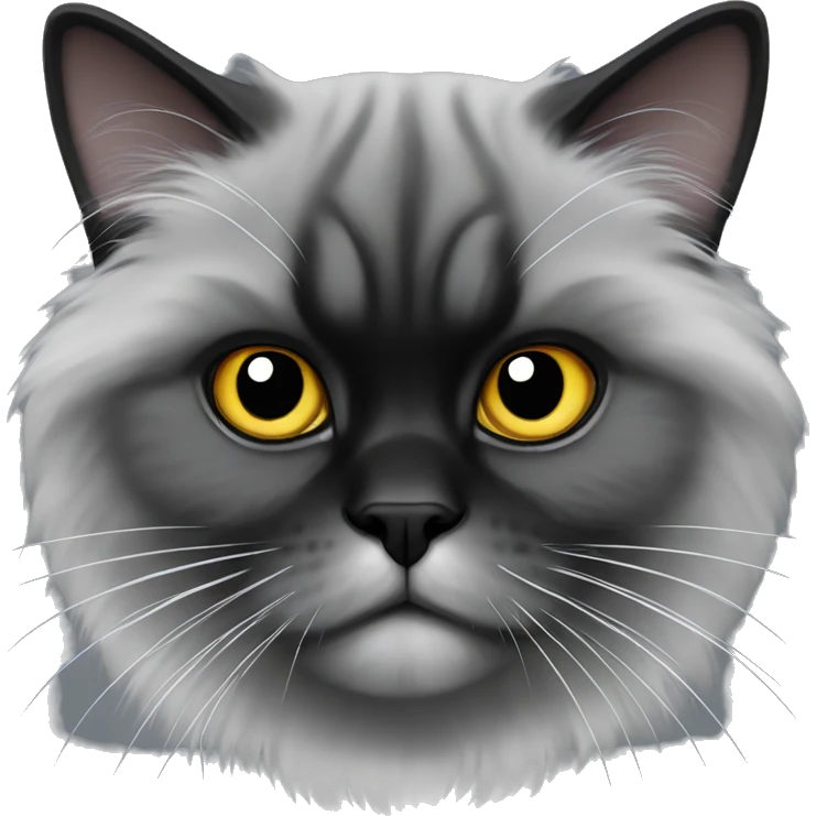 Black and grey persian cat emoji