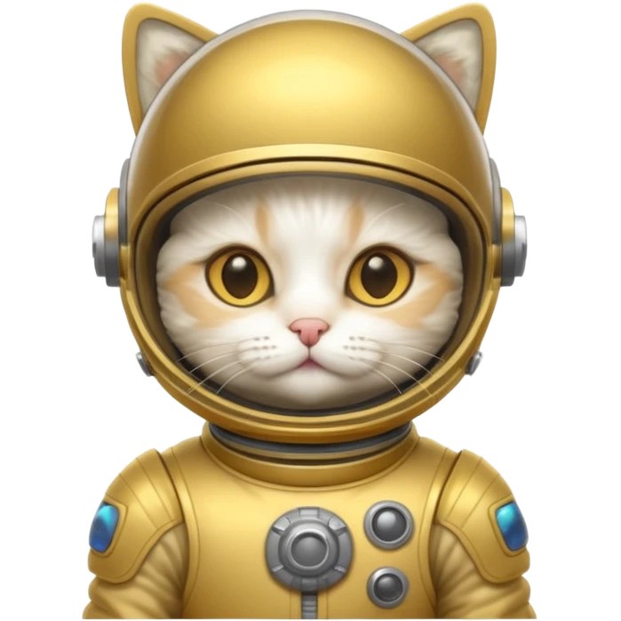 white cat gold Astronaut emoji