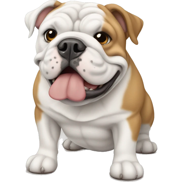 white and light brown english bulldog  emoji