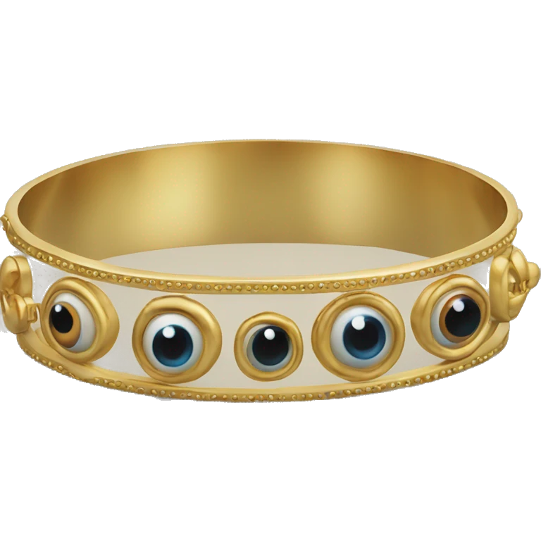 very thin gold bangle ring studded with eyeballs emoji